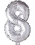 Sølvfärgade Sifferballonger 0-9 - 35 cm