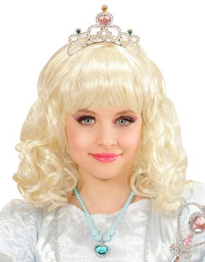 Blond Prinsessa Barnperuk med lockar
