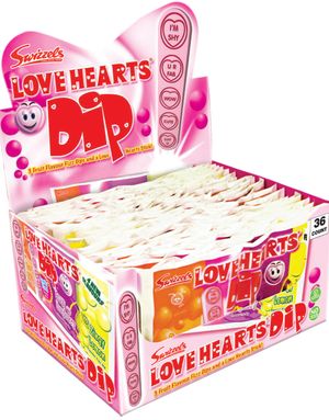 Swizzels Love Hearts Dip med 3 Smaker - Ask med 36 stk