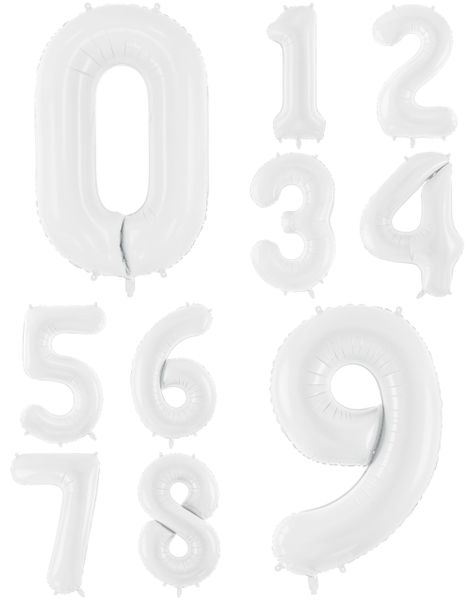 JUMBO Vita Nummerballonger 0-9 - 86 cm