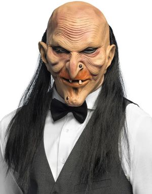 Creepy Lateksmaske med Hår