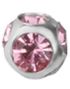 Diamond Spaceship - Silverfärgad Stålkula med Rosa Stenar