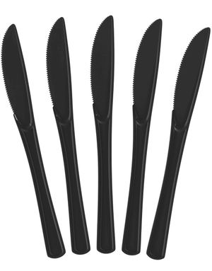 50 st Svarta Heavy Duty Återanvändbara Plastknivar