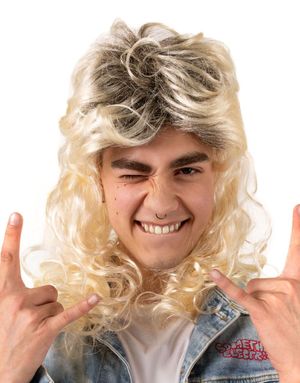 80s Blond Rocker Parykk