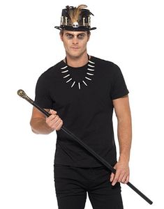 Voodoo Set med Hatt, Smycke och Käpp
