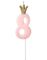 Välj Mellan Siffrorna 0-9 - Rosa Tårtljus med Guldkrona 9,5 cm