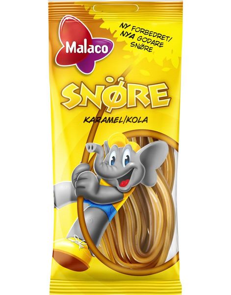 Påse med Malaco Karamellsnöre 94 gram