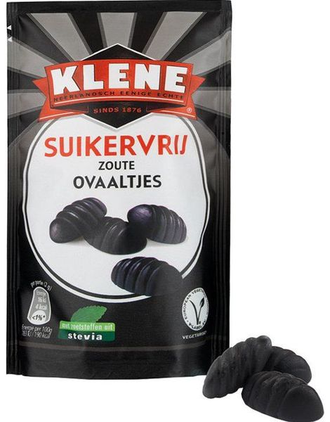 Klene Sukkerfrie Salte Ovale Lakrisbiter 110 gram