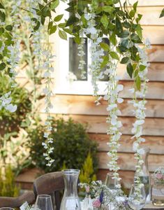 1 Meter Blomsterranke med Hvit Wisteria