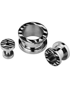 Piercing Tunnel med Sebramönster