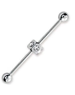 Sparkling Diamonds - Silverfärgad Örbarbell