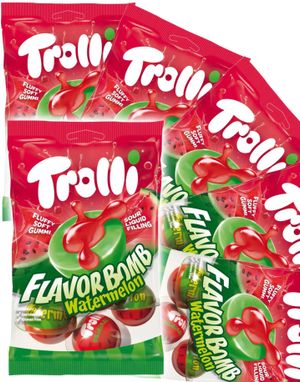 21 st Trolli Flavor Bomb Watermelon - Gelébollar med Surt Flytande Fyll - Hela Lådan 1,57 kg