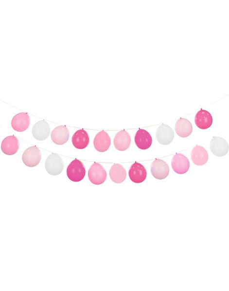 Multibruk Ballonggirlander med Hvite og Rosa Ballonger - 20 Ballonger