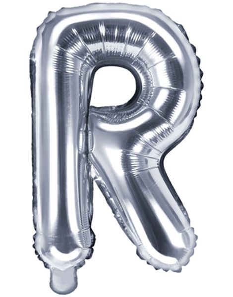 Bokstaven R - Silverfärgad 35 cm Folieballong