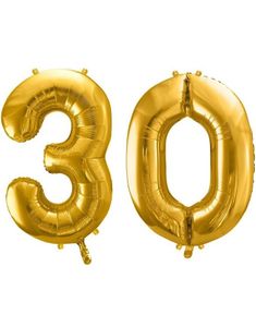 30 års ballonger - 35 cm guld