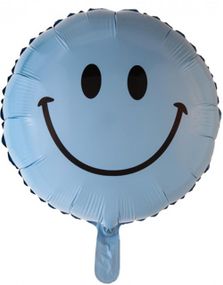 Blå Smiley Folieballong 46 cm