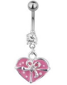 Gift Wrapped Heart Navelpiercing - Rosa