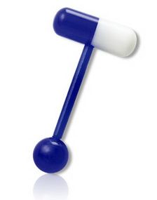Pille Blå - Tungpiercing