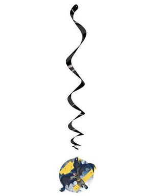 3 stk Hengende Swirl Dekorasjoner - Lisensiert Batman