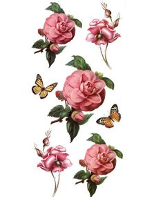 Pink Bloom - 7 stk Tatoveringer (Fake Tattoo)