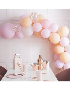 Set Bestående av 60 Ballonger  - Blush Hen