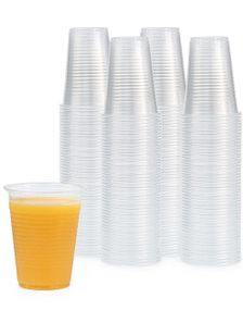 100 st 180 ml Återanvändbara Genomskinliga Plastkoppar