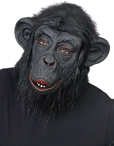 Heltäckande Gorilla Latexmask med Fuskpäls