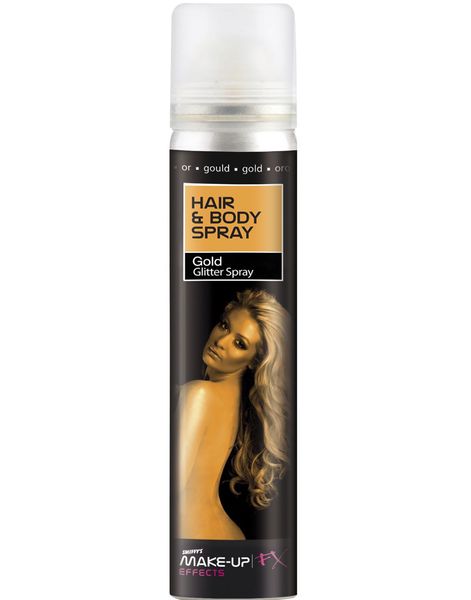 Guldfärgad Glitterspray till Kropp & Hår 75 ml