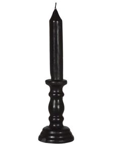 Svart Stearinlys Formet som en Lysestake med Lys - 27 cm