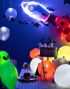 5 stk Ballonger med LED Lys - Stor Grønn Alien -illoms