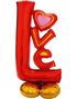 Rød Love Stor AirLoonz Folieballong 147 cm