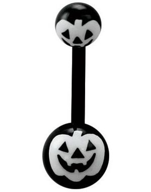 Pumpkin Svart och Vit Navelpiercing