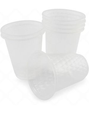 50 st 250 ml Återanvändbara Genomskinliga Plastmuggar med Diamantmönster