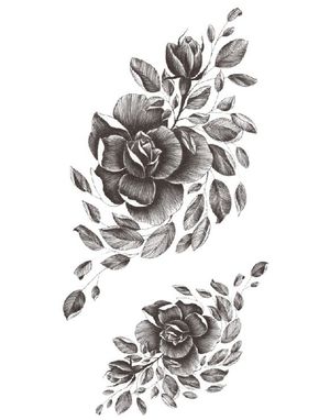 Dark Flowers - 2 stk Tatoveringer (Fake Tattoo)