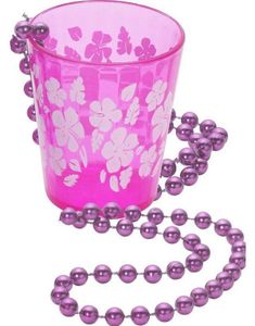 Rosa Shotglas m/Pärlkedja
