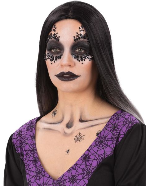 Deluxe Black Widow Ansiktsstener/Sminkesett