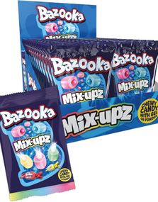 24 st Bazooka Juicy Mix-Upz - Karameller med Pulver och Geléfyllning - Hel Låda 1080 gram