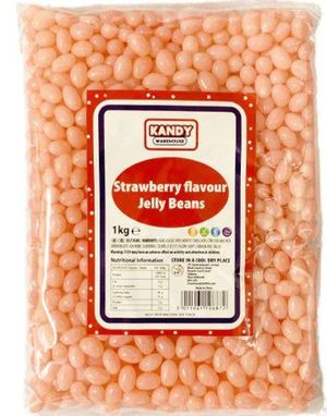 1 kg Zed Candy Strawberry Jelly Beans - Gelebønner med Jordbærsmak