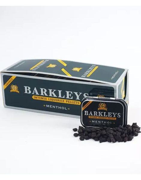 12 st Barkleys Liquorice Pellets Menthol - Intense Små Lakritsdrops med Mentolsmak - Hel Låda