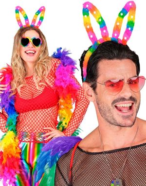 Lysande Regnbåge Kaninöron - Med Tre Ljusslägen