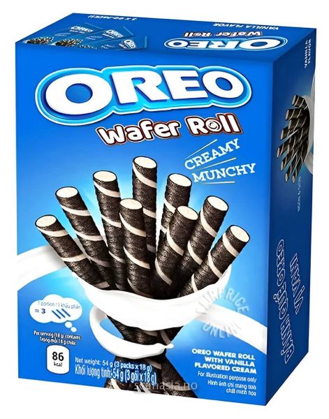 ÄT SNART PRODUKT - Oreo Wafer Rolls - Oreostänger med Vaniljkrämfyllning 54 Gram (Vietnam)