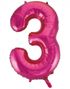 JUMBO Rosa Siffertallballonger 0-9 - 86 cm