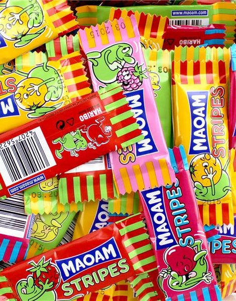 1 st Haribo Maoam Stripes Karamell 7 gram