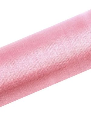 LJUS ROSA Genomskinlig Organzalöpare 16 cm x 9 meter