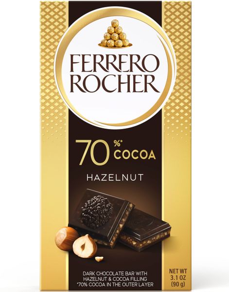 Ferrero Rocher Mörk Chokladplatta med Hasselnötter 90 g