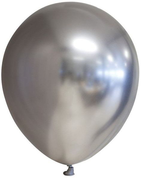 6 stk. 30 cm - Glossy Sølvfarget Ballonger