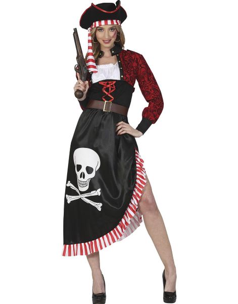 Piratkostyme til Dame med Hodeskalle Motiv