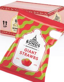 12 stk Giant Strawbs - Bonds of London - Hel Eske 1,56 kg (UK)