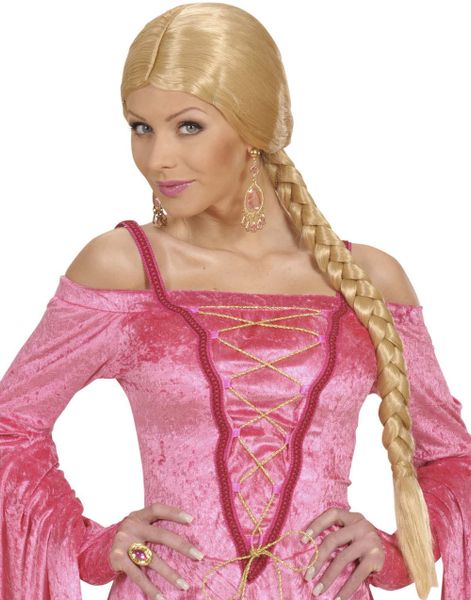 Rapunzel - Blond Peruk med Lång Fläta