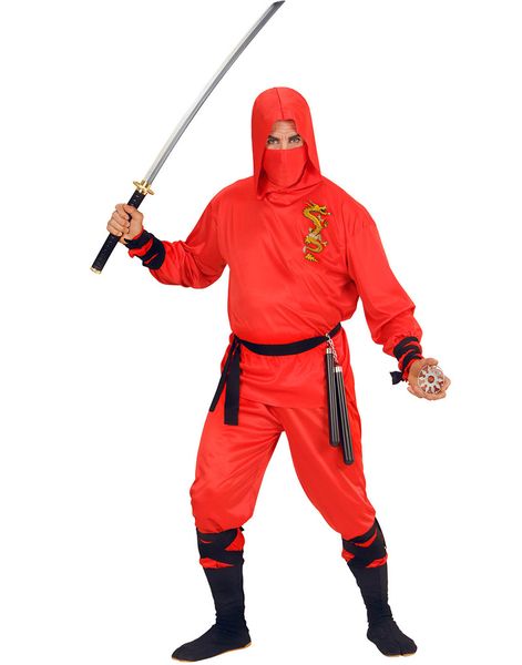 Röd Ninjakostym till Man